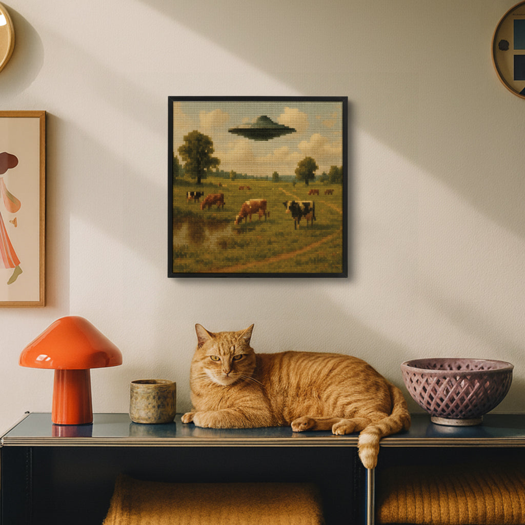 Paesaggio con mucche al pascolo